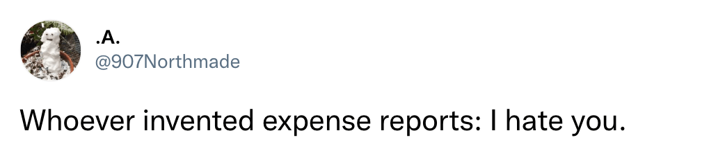 Whoever invented expense reports: I hate you.